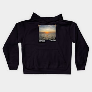 Sunset Life Is Good by marsyaivalda.dsgn Kids Hoodie